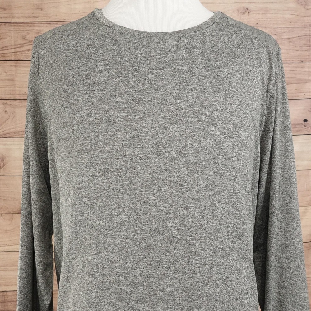 Glyder Shirt Mens 2XL Gray Long Sleeve Stretch Performance Basic Athletic Tee